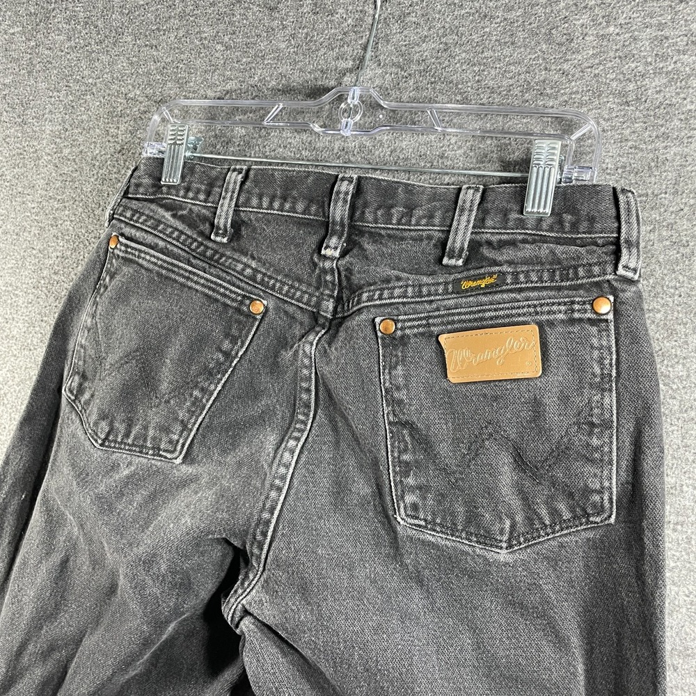 Wrangler Jeans Mens 31x34 Fits 30x32 13MWZ Cowboy Cut Black Western OG Fit Faded